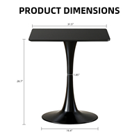 Table à manger Tulip de 31,5 pouces, table de bistrot moderne du milieu du siècle pour cuisine, petits espaces, salon, café (noir)