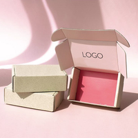 Boîtes d'expédition en carton ondulé rigide kraft personnalisées en gros, écologiques, imprimées, vierges, de couleur rose, avec logo