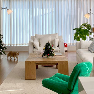 Ensemble de table de canapé d'appoint en bois massif de style nordique bureau de centre de café et de thé de loisirs élégant et durable - Product Image 3