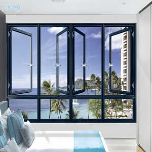 Ventanas de aluminio con bisagras planas oscilantes insonorizadas de doble capa personalizadas para el hogar con un diseño de estilo puente - Product Image 4