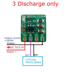 Pengisi Daya Baterai Li-Ion/Li-Polymer Mini 2-in-1 3.7V/3.8V 4.2V 3.3V/3V LDO Buck Modul Konverter DC-DC Model CRLD20MA 30x15x2.7mm - Product Image 5