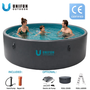 สระว่ายน้ำเป่าลมทรงกลมแบบสั่งทำพิเศษ วัสดุ DWF PVC สำหรับแช่น้ำแข็ง ขนาดใหญ่ ตั้งบนพื้นดิน ใช้ในสวนสำหรับครอบครัว - Product Image 1