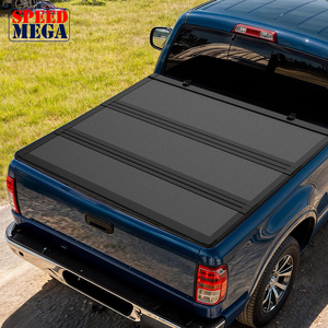 Couverture de benne rigide pliable en trois parties pour Toyota Tundra 6,5 pieds, en aluminium noir mat, résistante aux intempéries, sans perçage - Product Image 1