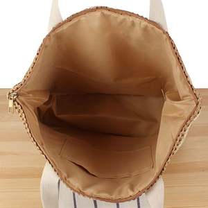 Bolso de Hombro Grande para Mujer, Tejido en Paja de Papel de Dos Colores, Resistente al Agua, Portátil, al por Mayor - Product Image 6
