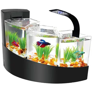 모조리 수족관 라이트 슬림-10W 슈퍼 슬림 수족관 물고기 탱크 5730 LED 라이트 클립 램프 수생 식물 조명 (블랙 바디 화이트 + 블루 라이트)