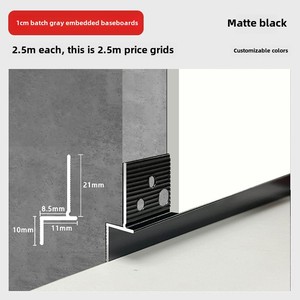 Plinthe moderne encastrée en forme de L en alliage d'aluminium sans fente plinthe dissimulée pour plaque de plâtre murale encastrée ligne de sol en plâtre - Product Image 6