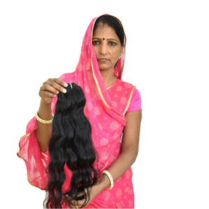 วิกผมชาวอินเดียแบบไม่ผ่านกระบวนการผมต่อแนวเส้นผมตรงแบบไม่ผ่านกระบวนการทำทรงหยัก - Product Image 1