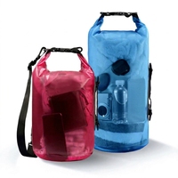 Sac Seau Unisexe Étanche en PVC 10L Style Minimaliste avec Sangle Simple/Double pour Natation, Plage, Rafting, Randonnée en Ruisseau