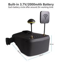 Lunettes FPV VR AR 5.8G au design élégant EV800D avec DVR, double antenne, casque, batterie et récepteur pour drone de course RC UAV