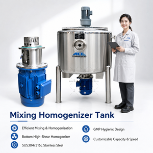 Mezclador de Leche Corporal en Emulsión al Vacío de 100L, 300L, 500L, Homogeneizador de Alimentos con Circulación Interna y Externa Personalizable - Product Image 4