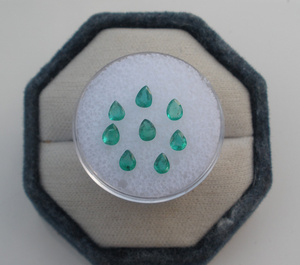 8 Emerald Pear Loose Faceted Natural <b>Gems</b> 4x3mm each for Jewelry, <b>Crafts</b>, Collecting and Gifts - Product Image 3