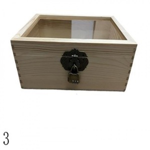Caja de regalo de madera de bambú grande, suministros artesanales, cajas de madera con llaves de bloqueo de arte, tapa con bisagras - Product Image 6