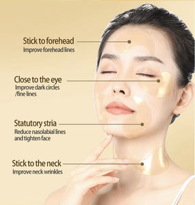 Personnalisation OEM - Patchs pour les yeux en or 24 carats, naturels et biologiques, soin des yeux, gel, coussinets, collagène, acide hyaluronique, éclaircissant, <span class=keywords><strong>cernes</strong></span> - Product Image 4