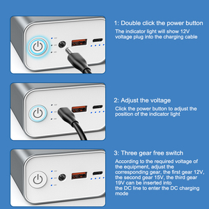 Đáng tin cậy pd65w Hợp kim nhôm Tốc độ nhanh ngân hàng điện lớn 30000mAh DC12V Công suất đầu ra cho máy tính xách tay và điện thoại di động 20 Wát phí - Product Image 6