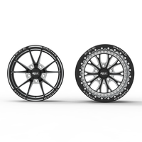 Jantes forgées 1/2 pièce pour Drag Racing, noires usinées, décalées, 15x4 15x10 5x114.3 5x115 pour Mustang Challenger Falcon