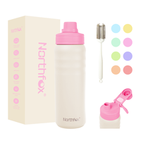 Bouteille d'eau isotherme sous vide en acier inoxydable 24 oz avec couvercle rabattable, anti-fuite, personnalisable avec logo, couleurs assorties – Meilleures ventes