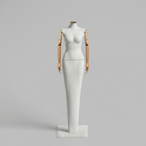 Maniquí Femenino <span class=keywords><strong>de</strong></span> Terciopelo con Brazos Articulados <span class=keywords><strong>de</strong></span> <span class=keywords><strong>Madera</strong></span>, Forma <span class=keywords><strong>de</strong></span> Vestido Largo y Delgado para Exhibición <span class=keywords><strong>de</strong></span> Vestidos <span class=keywords><strong>de</strong></span> Noche en Escaparates <span class=keywords><strong>de</strong></span> Boutiques - Product Image 4