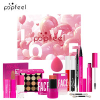 POPFEEL Coffret de maquillage bio Holiday Gift Box-Earth Tone Eyeshadow Lip Gloss Blusher & Face Powder Unisex pour débutants