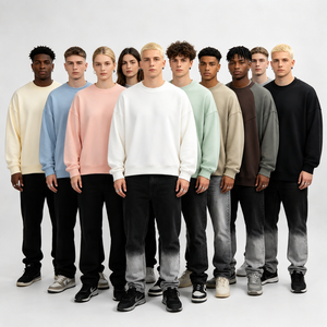 Sweat-shirts en coton de haute qualité 380 g/m² en tissu éponge français, coupe oversize, couleur unie, sweat-shirt vierge, pour sports de plein air, logo personnalisé - Product Image 3