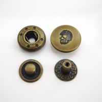 Boutons-pression en laiton antique de qualité supérieure, sans nickel, 4 pièces, avec gravure étoile, pour vestes de motard, style punk
