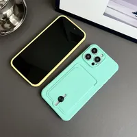 Étuis souples en TPU avec fente pour cartes et portefeuille pour iPhone 16 15 14 13 12 Mini 11 Pro XS Max XR X XS 8 7, coque antichoc Candy