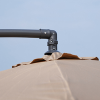 Parasol de jardin en fer à 8 baleines avec tissu PU épais pour cour et balcon extérieurs