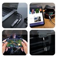 Cable Adaptador de Audio Auxiliar Tipo C 2 en 1 con Divisor, Trenzado de Nylon y Aluminio, para Laptop, Teléfono, Auriculares, Llamadas y Carga
