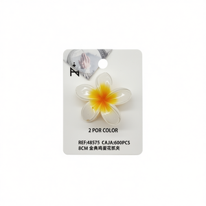 Fermaglio per capelli classico a forma di frangipani da 8 cm per donne e ragazze - Product Image 2