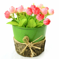 Pot de fleurs rond en métal GY BSCI, décoration de jardin, pot à fleurs en étain, décoration de maison, petit pot pour plantes
