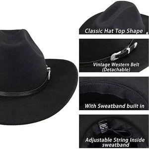 Sombrero Vaquero Occidental Retro de Ala Ancha, Estilo Nuevo, Sombreros Fedora de Fieltro y Lana Personalizados al por Mayor para Hombre con Logotipo - Product Image 5