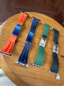 FKMゴムシリコーン時計バンドApple Watch 44 45mm 20mm 22mm 24mmウルトラストラップ折りたたみ留め金ブレスレット時計バンド用ロレックス - Product Image 5