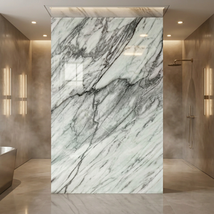 Nouvelle dalle de marbre vert naturel avec veinures blanches et grises, dalle de marbre vert clair pour ameublement domestique et revêtement mural de salle de bain - Product Image 5