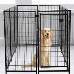 Orta boy açık taşınabilir köpek çit ev galvanizli çelik tel örgü köpek kafesi katı Metal evcil hayvan sandığı kulübesi taşıyıcı kutulu - Product Image 3
