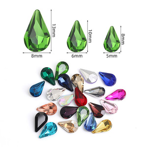 Accessoires DIY : Strass goutte d'eau en forme de grain de melon, strass goutte d'eau en verre à fond pointu, strass goutte d'eau pour accessoires vestimentaires - Product Image 3