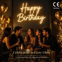 Panneau néon Joyeux Anniversaire, Lumière LED personnalisée pour décorations de fête, décorations de mariage, Nouveautés, Panneau 'Til Death Forty'