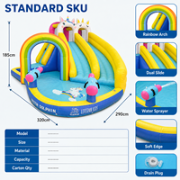 Piscine gonflable personnalisée avec double toboggan et pistolets à eau, piscine pour enfants, trampoline aquatique gonflable pour cour extérieure