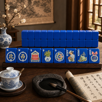 Grosir 4 Set Ubin Mahjong Amerika, Ubin Bunga, Ubin Joker, Ubin Chinoiserie, Ubin Guci Jahe, Ubin Bangau Bambu, Koleksi Emas