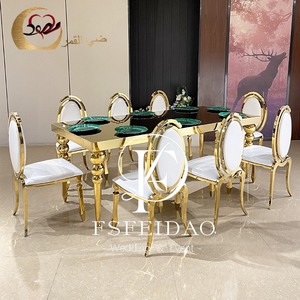 Mesa de Comedor de Lujo de Estilo Italiano Moderno, de Acero Inoxidable Dorado, Personalizada, para Uso en el Hogar y Hoteles, Muebles de Comedor - Product Image 4