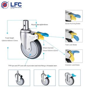TPR PP Medizinisches Rad mit Schaft, Schwenkbar, Geräuscharm, Nicht Markierend, Sanft Rollendes Lenkrad für Krankenhauswagen und Elektrische Krankenhausbetten - Product Image 3