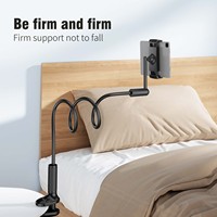 Support de téléphone et de tablette SAIJI 120 cm à col de cygne, réglable, utilisation à une main, métal souple, robuste, long, adapté à l'iPad 12,9 pouces