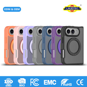 OEM ODM แม่เหล็ก 360 องศา °   เคสวงแหวนหมุนได้สำหรับ iPhone 18 Fold แบบโปร่งแสงด้าน ป้องกันแรงกระแทก ป้องกันการตกกระแทก 4 มุม - Product Image 1