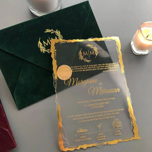 Carte d'invitation de luxe cartes de <span class=keywords><strong>mariage</strong></span> de conception personnalisée cartes de <span class=keywords><strong>mariage</strong></span> acrylique enveloppe découpée au laser carte d'invitation de <span class=keywords><strong>mariage</strong></span> - Product Image 3