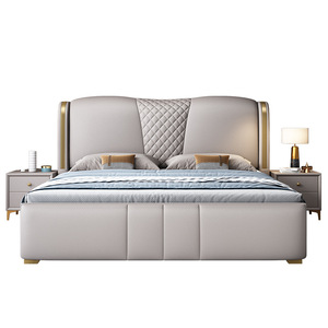 <span class=keywords><strong>Letto</strong></span> Moderno in Pelle di Lusso con Struttura in Legno Massello, Testiera Imbottita e Funzione di Stoccaggio - Product Image 4