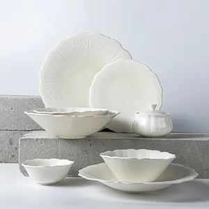 Artistic Feel Vajilla De Porcelana Home & Restaurant Porcelain Dinner Plate Set Romantic Wedding Use Plates Sets Dinnerware