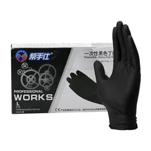 G9 ราคาถูกสอบ guantes de nitrilo กล่อง 4mil 6mil ถุงมือไนไตรล์สีดําการตรวจสอบบริสุทธิ์การกําจัดอาหารแป้งฟรีถุงมือไนไตรล์