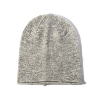 À la mode couleur unie en plein air laine pull bonnet chaud tricoté Pile frisé bord broderie transfert de chaleur chapeau