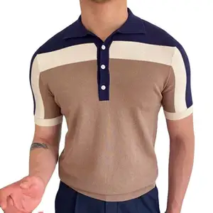 Трикотажная деловая рубашка-поло с коротким рукавом модная мужская футболка