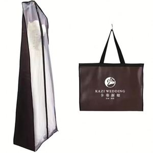 Housse de costume et sac de courses pliable double usage, personnalisable avec logo, en non-tissé épais, imprimé, anti-poussière et écologique - Product Image 4