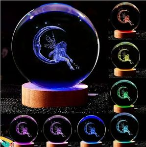 60mm fata sulla luna sfera di cristallo compleanno di san valentino luci regalo di natale multicolore palla luce notturna - Product Image 4
