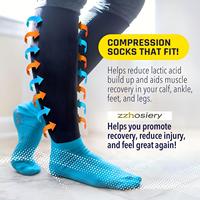 Chaussettes de compression antidérapantes personnalisées pour hommes et femmes, de haute qualité, élégantes, pour la salle de sport, l'hôpital, la course à pied, les sports, chaussettes de compression graduée